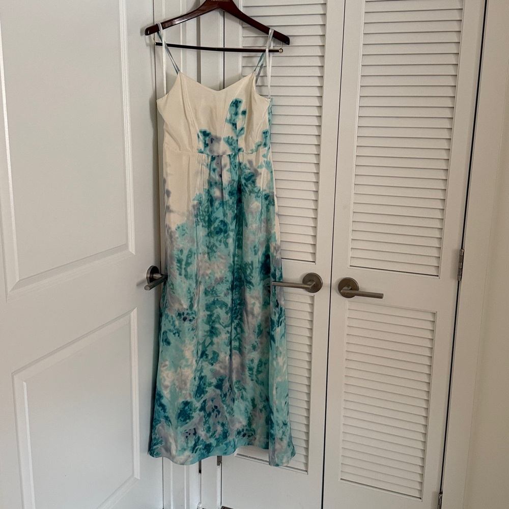 Moulinette Soeurs Blue and Cream Silk Dress